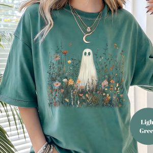 Cute Ghost in Wildflowers Shirt